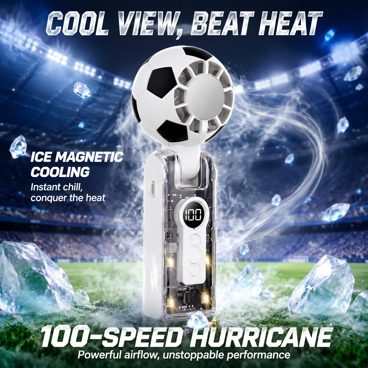 Soccer-shaped Ice Cooling Handheld Fan