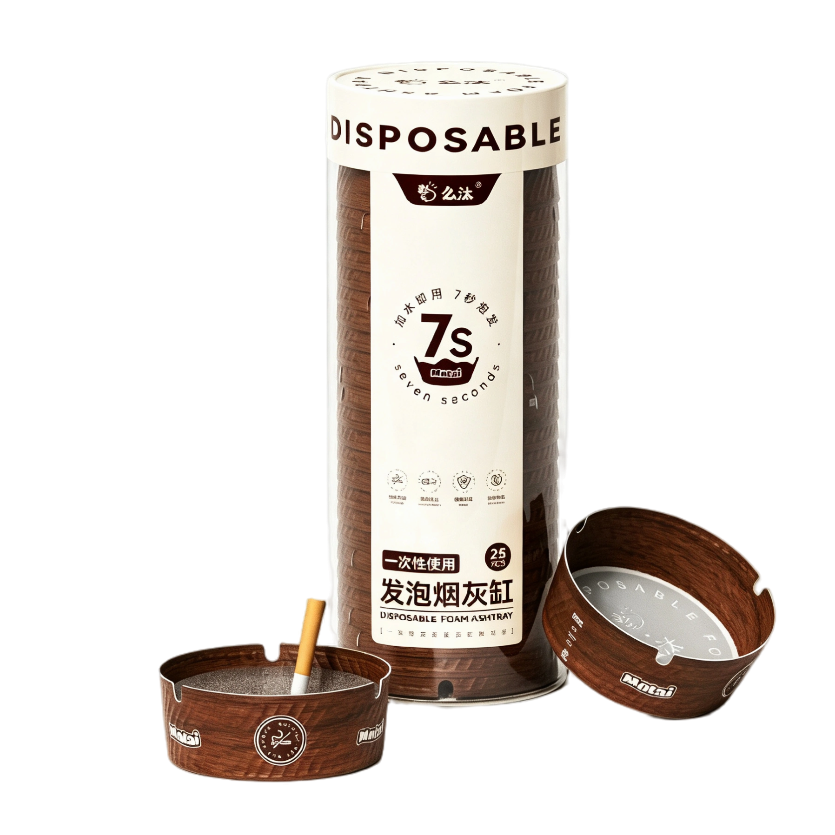 Wood-Print Disposable Ashtray