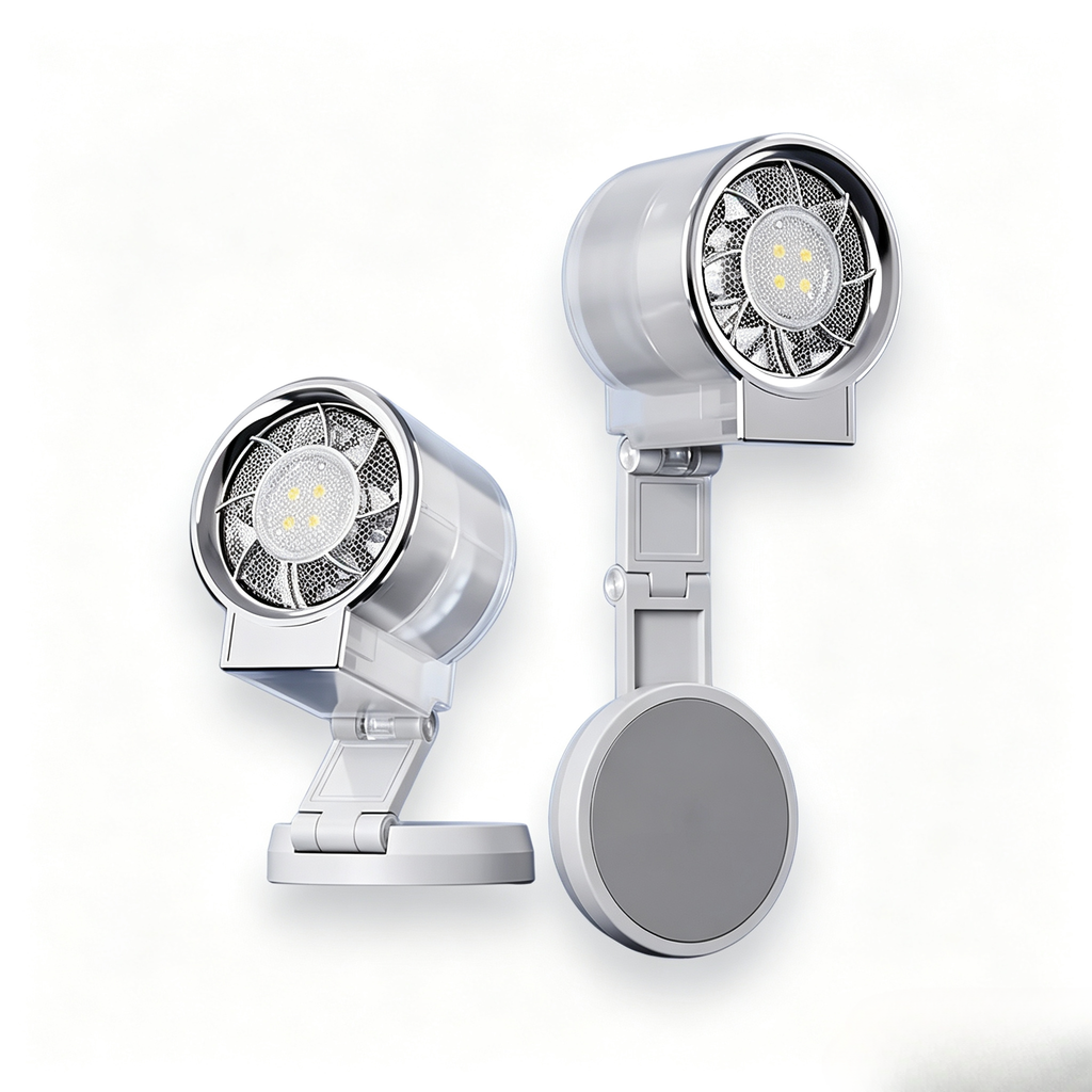 Magnetic Fan with Fill Light, 2-in-1 Design